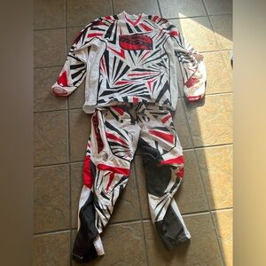MSR Red and Black Motocross Jersey and Pants Set size 30 pant / medium jersey